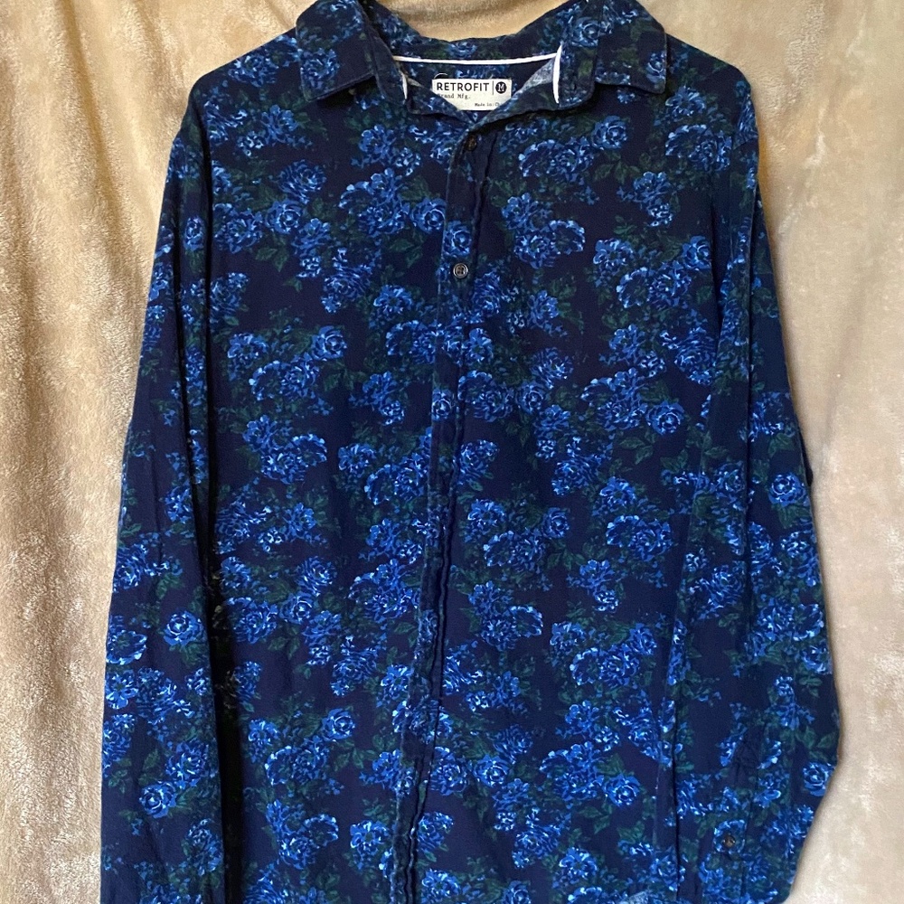 Retro Fit Floral Print Flannel
